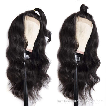 Good Quality Brazilian Hair Lace Closure Wig 4*4, Cuticle Aligned Remy Hair Natural Color Body Wave Lace Front Wig Wholesale